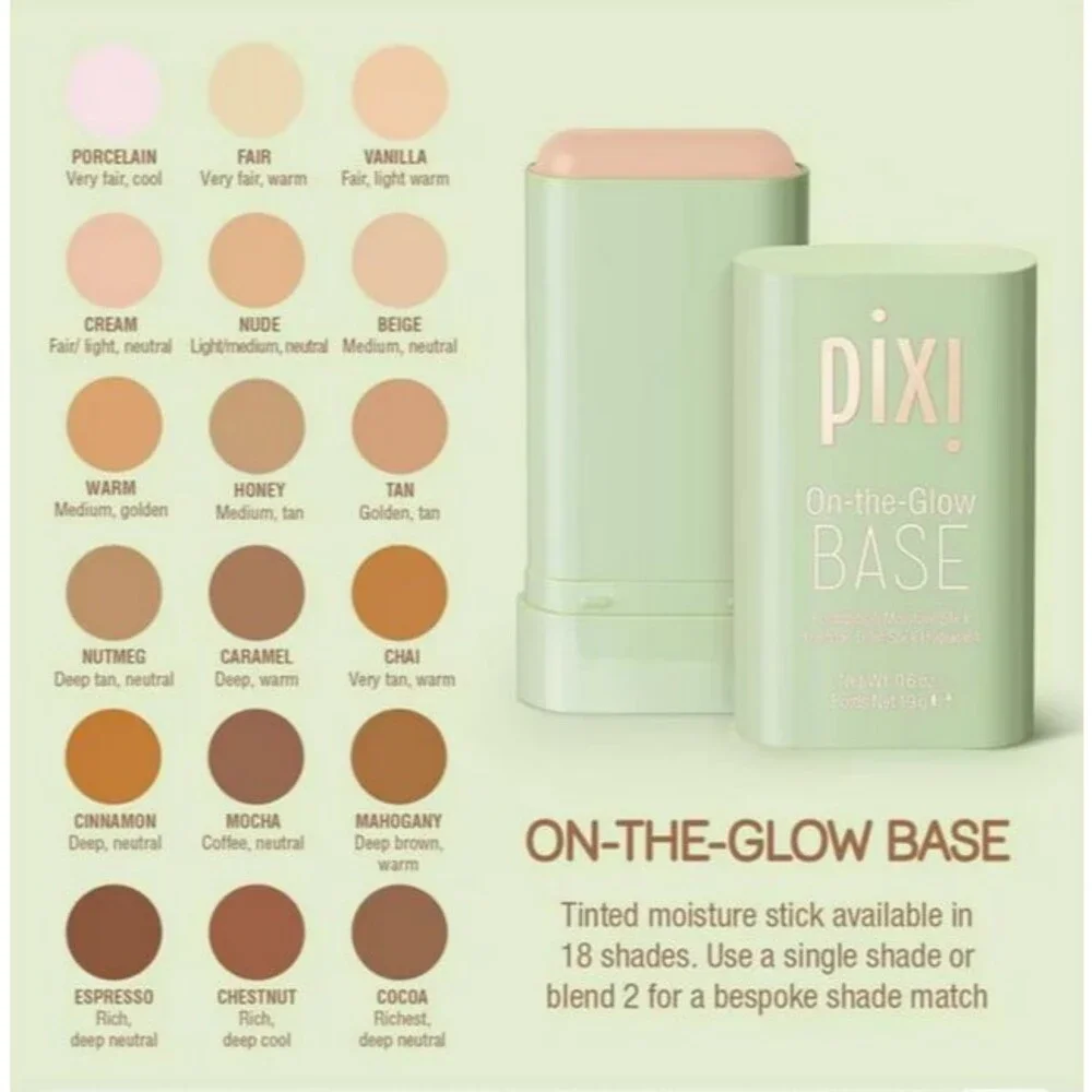 Pixi On-the-Glow Base Foundation Moisture Stick ~ Mocha~19gm/.06 oz